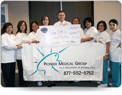 Cole Services donating one-thousand dollars to Pioneer Medical Group